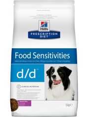 Hill's Prescription Diet d/d Food Sensitivities сухой диетический корм для собак для поддержания здоровья кожи и при пищевой аллергии утка и рис 