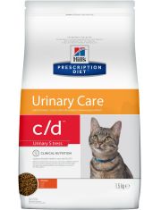 Hill's Prescription Diet c/d Urinary Stress сухой диетический корм для кошек для поддержания здоровья мочевыводящих путей и при стрессе одновременно с курицей 