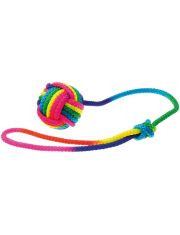 Игрушка для собак Pet Line Радуга мяч плетёный на шнуре