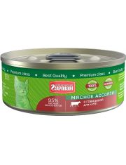 Консервы для котят Четвероногий гурман Мясное ассорти с говядиной