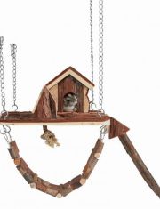 Игровой комплекс для грызунов Trixie Janne подвесной с домиком и деревянным мостом