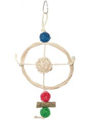 Игрушка для птиц Triol Кольцо с шариками, дерево, кокосовое волокно